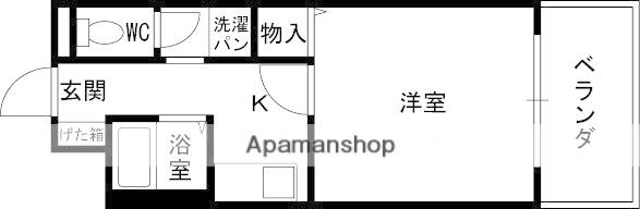 アルファクラジュくずは2(1K/4階)の間取り写真