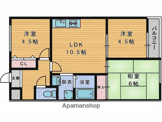 ファームハイツ(3LDK/1階)の間取り写真