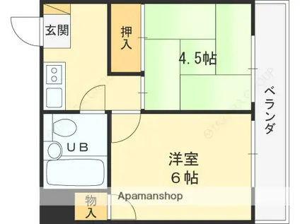 フラットピア88(2K/4階)の間取り写真