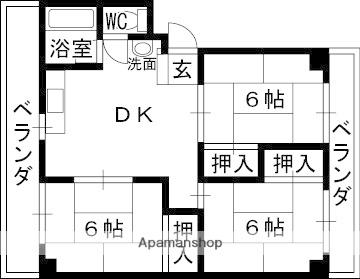 さつき丘コーポ(3DK/1階)の間取り写真