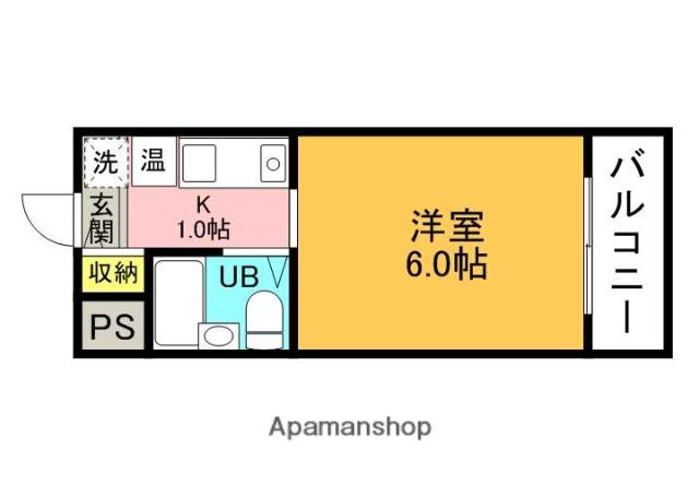 シャトーHAMADA(1K/3階)の間取り写真