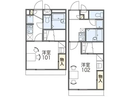 レオパレスプランタン四番館(1K/1階)の間取り写真