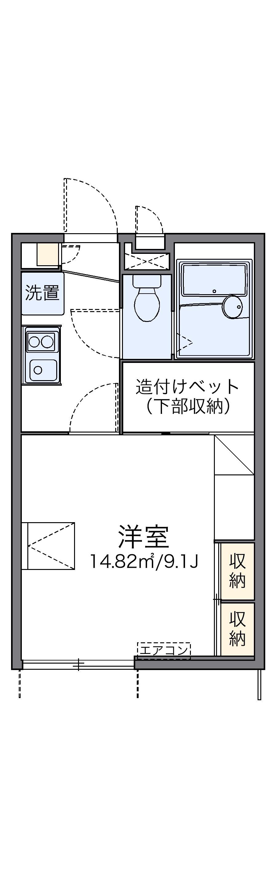 レオパレス星田Ⅱ(1K/1階)の間取り写真