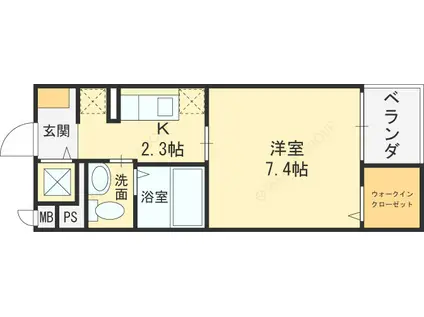 エスポワール AYA Ⅲ(1K/3階)の間取り写真