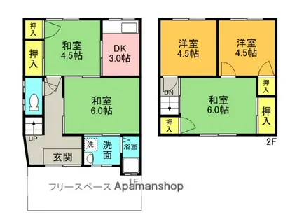 京阪電気鉄道京阪線 香里園駅 徒歩18分 2階建 築59年(5K)の間取り写真