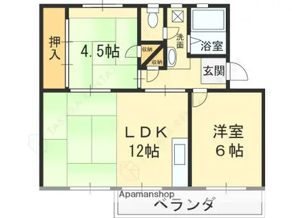 茄子作4号棟(2LDK/4階)の間取り写真