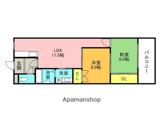 津田NSマンション(2LDK/2階)の間取り写真