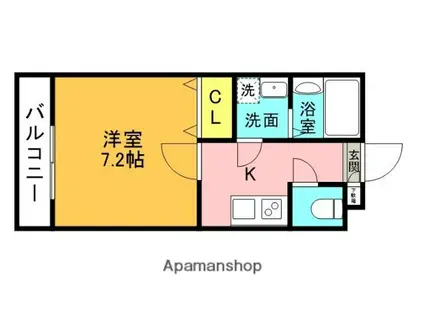 プレゾン(1K/1階)の間取り写真