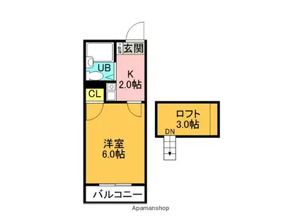 レオパレス寝屋川第10(1K/2階)の間取り写真