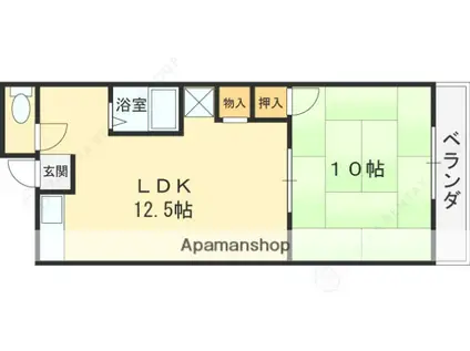 松栄ハイツ(1LDK/1階)の間取り写真