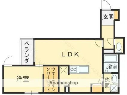 MACHIMOKU KUZUHA(1LDK/1階)の間取り写真