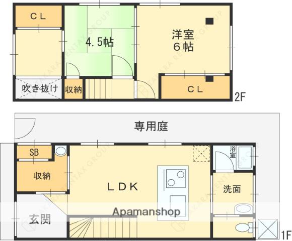 新之栄テラスハウス(2DK)の間取り写真