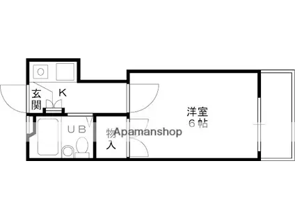 アルデール富田(1K/2階)の間取り写真