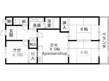 ハイツ81(3DK/3階)の間取り写真