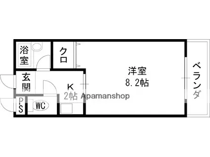 グリーンゲイブルス(1K/3階)の間取り写真