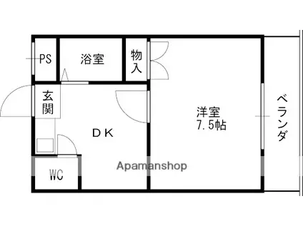 Mプラザ西三荘駅前(1DK/3階)の間取り写真