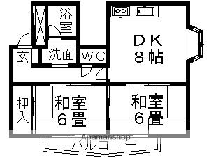 富尾ビル(2DK/5階)の間取り写真