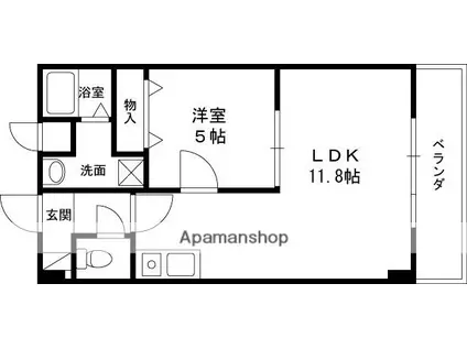 Mプラザ津田駅前十二番館(1LDK/4階)の間取り写真