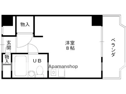 モンシャンブル(ワンルーム/4階)の間取り写真