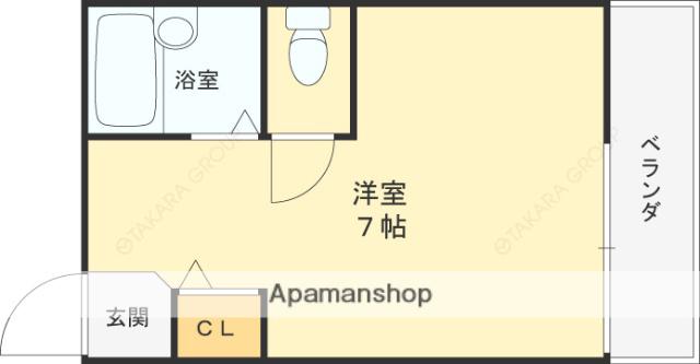 シャンテー中宮(ワンルーム/5階)の間取り写真