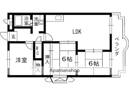 ヒルサイドテラス牧野(3LDK/4階)の間取り写真