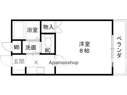 エステート明和Ⅰ(1K/1階)の間取り写真