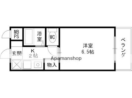 ソレイユ川﨑(1K/3階)の間取り写真