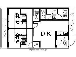東ハイム(2DK/2階)の間取り写真