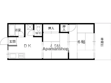 フォアール須山(2DK/2階)の間取り写真