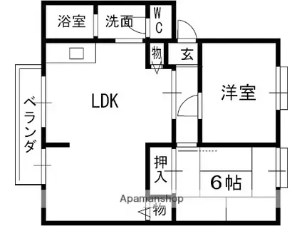 ハイツスター(2LDK/1階)の間取り写真
