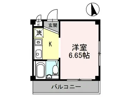 ハイツファミール(ワンルーム/3階)の間取り写真
