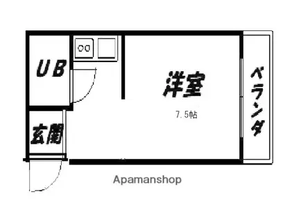 双幅マンション(ワンルーム/5階)の間取り写真