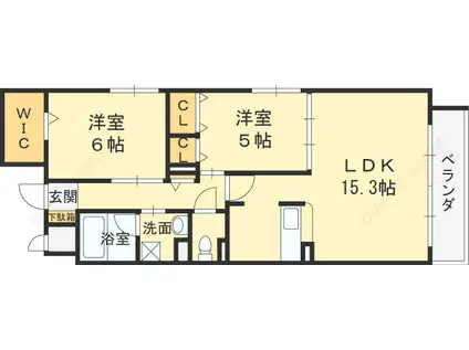 ルミウス88(2LDK/4階)の間取り写真