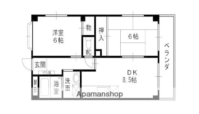 第5渡部ビル(2DK/3階)の間取り写真