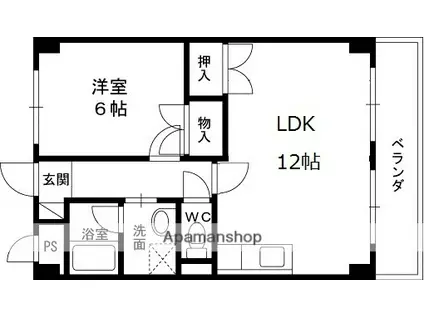 サンヴェール鶴見(1LDK/4階)の間取り写真