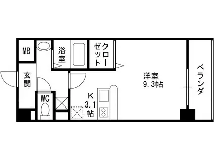 ウッディハウスウエコー(ワンルーム/5階)の間取り写真