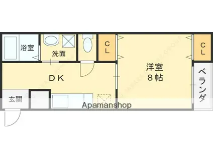 ラグランデエイコー(1DK/2階)の間取り写真