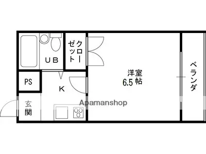 メゾン深野2(1K/3階)の間取り写真