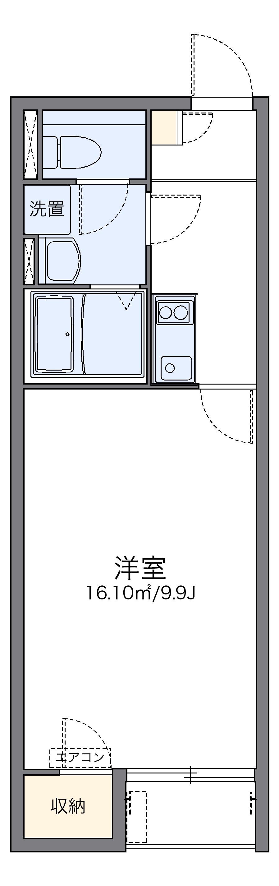 レオネクストホープ(1K/1階)の間取り写真