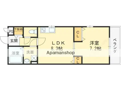 KTIレジデンス鶴見(1LDK/1階)の間取り写真