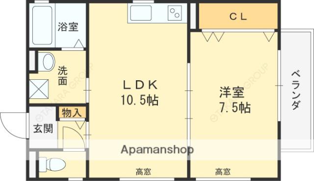 クリエオーレ諸口Ⅰ(1LDK/3階)の間取り写真