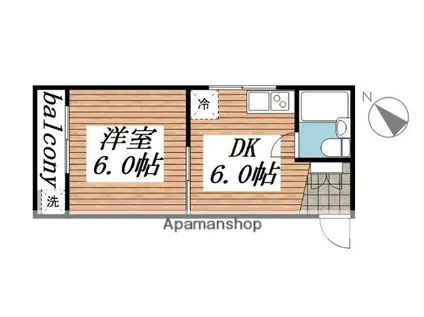 ローレンスハイム(1DK/1階)の間取り写真