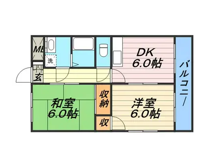 Mプラザ城東五番館(2DK/8階)の間取り写真