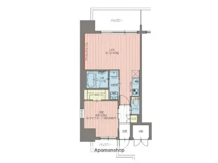 プレジオ森河内ASIAN(1LDK/10階)の間取り写真