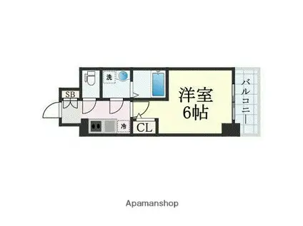 エスリード ザ・グラン大阪ノース(1K/11階)の間取り写真