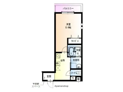 フジパレス今津中ウエスト(1K/2階)の間取り写真