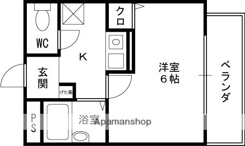 ドリームネオポリス北鴻池(1K/4階)の間取り写真
