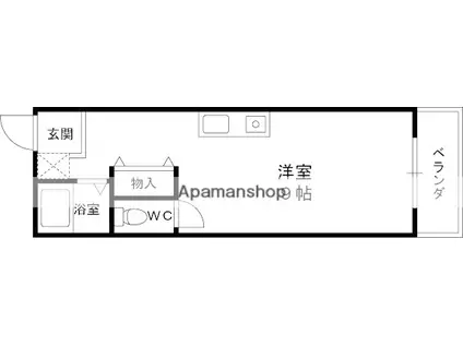 ハイアットレジデンス(ワンルーム/2階)の間取り写真