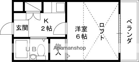 野崎KS(1K/1階)の間取り写真