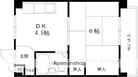 ビラビアンカ(1DK/3階)の間取り写真